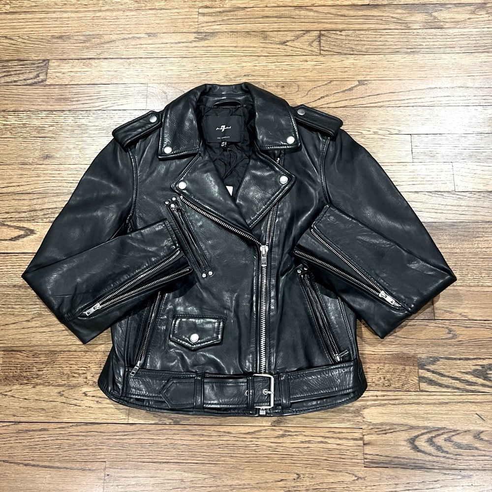 7 For All Mankind Leather Jacket Brand New with Tags XS